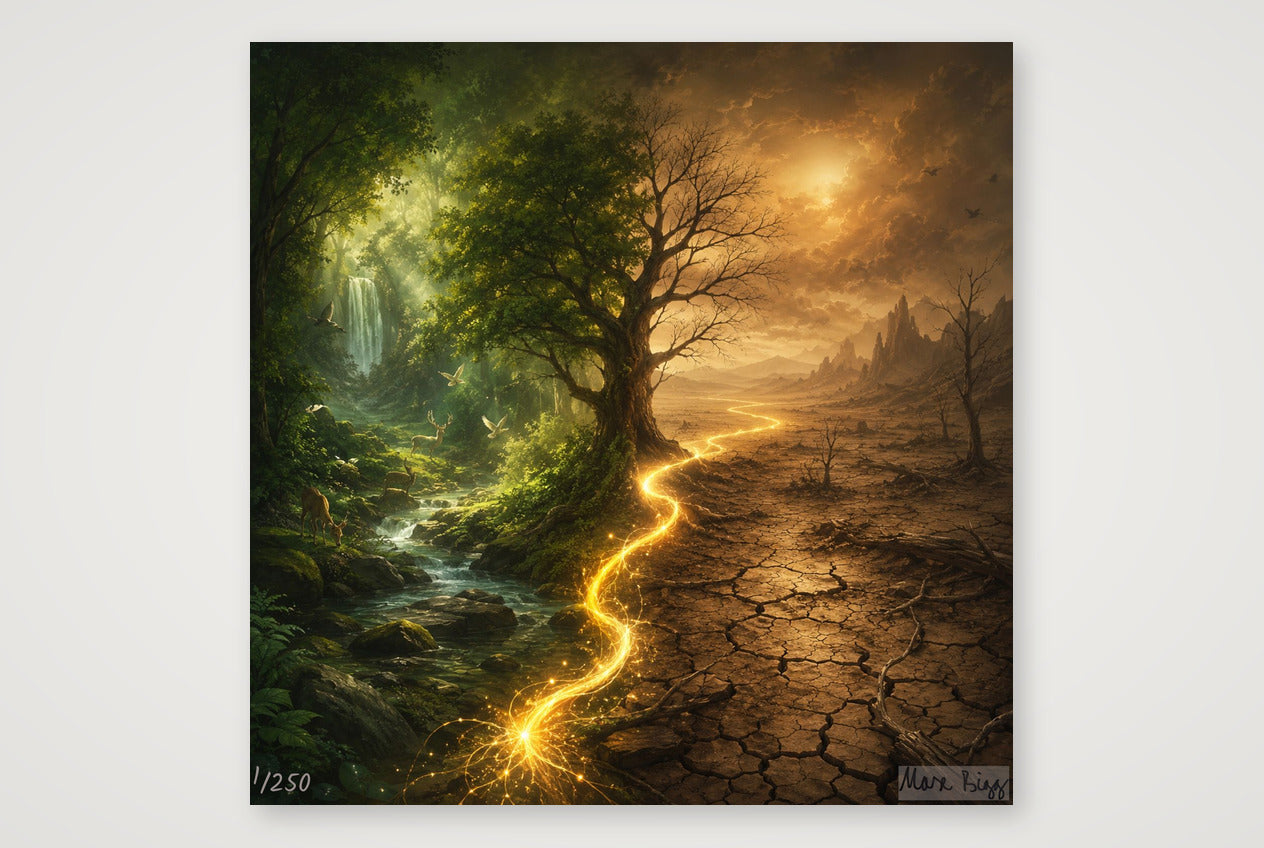 Klimawandel als visuelle Metapher — 80×80cm, 31×31" Print only