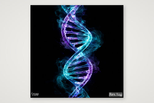DNA-Helix in Licht — 40×40cm, 16×16" Print only