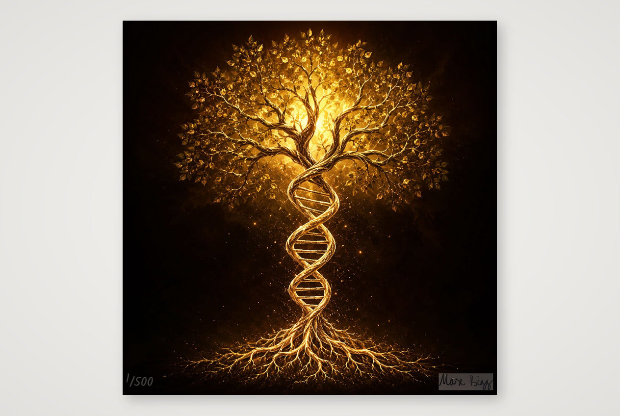 Stililsierte DNA-Helix — 40×40cm, 16×16" Print only