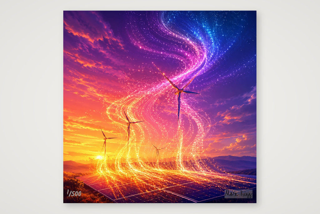 Erneuerbare Energie als Lichtkunst — 20×20cm, 8×8" Print only