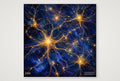 Nervenzellen - goldenes Netz — 20×20cm, 8×8" Print only