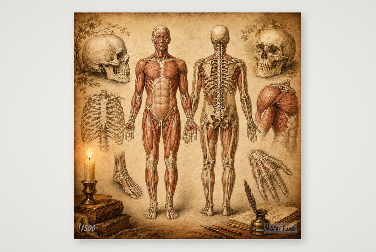 Historische Anatomie — 20×20cm, 8×8" Print only