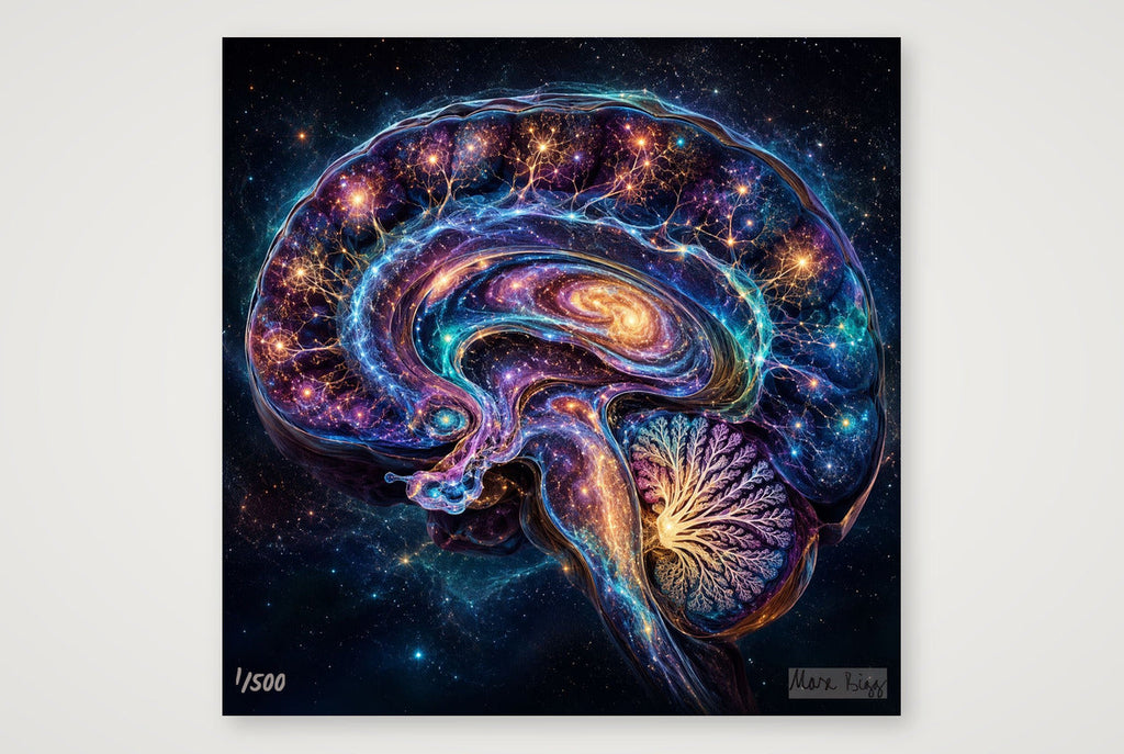 Gehirn als Kosmos — 20×20cm, 8×8" Print only
